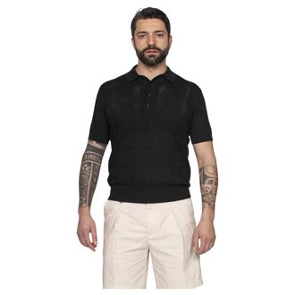 Paolo Pecora Polo Shirts, male, Black, Size: S Polo In Cotone 9000