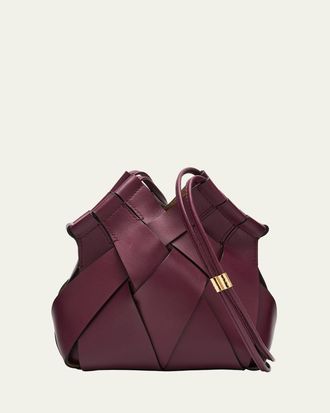 MCM 赤 レッド MCM Red Leather Studded Two-Way Satchel Shoulder Bag