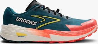 Brooks Mens Catamount 4 Running Shoes In Legion Blue Celestial Flame