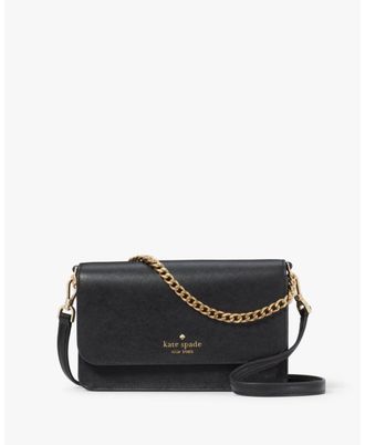 Kate Spade New York Womens Madison Saffiano Leather Willow Mini Flap Crossbody - Black - One Size