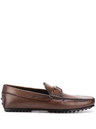 Tod's Loafers met T plakkaat - Bruin