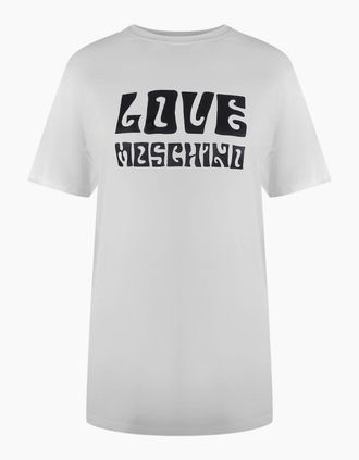 Love Moschino Womens Love Moschino Bold Logo White T-Shirt - Size: 18/16