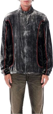 Diesel Jassen, Heren, Veelkleurig, XL, Nylon, Zwart/rood Buitenkleding J-Hay trackjack