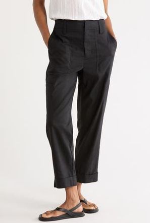 Vince Linen Blend Utility Pants in Soft Black at Nordstrom Rack, Size X-Small