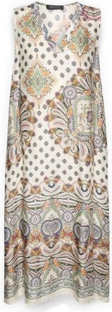 Elena Miro Midi Kleedjes - Dames - Casual kleedjes - Beige - L - Satijn - Kleedjes