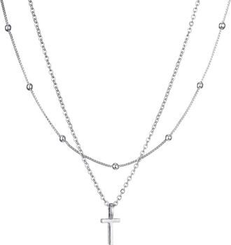 Adornia Adornia Layered Initial Necklace