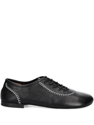 Wales Bonner lace-up contrast-stitch shoes - women - Calf Leather/Calf Leather/Calf Leather - 36 - Black