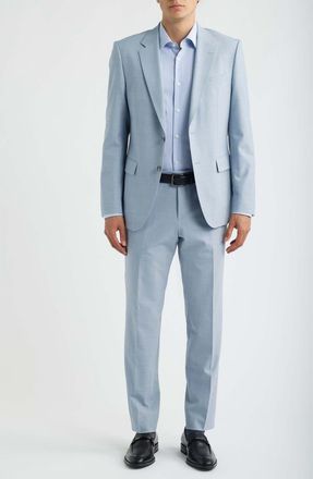 BOSS Huge Slim Fit Light Blue M&eacute;lange Suit at Nordstrom, Size 40