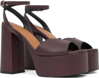 Castaner 80 mm sandalen met blokhak en plateauzool - Rood