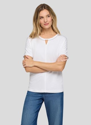 Rabe Kurzarmshirt RABE, Damen, Gr. 36, wei&szlig;, Jersey, Obermaterial: 47% Baumwolle, 47% Modal, 6% Elasthan, unifarben, normal h&uuml;ftbedeckend, Rundhals, Shirts