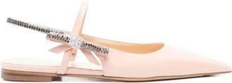 Mach & Mach Mach & Mach, Schoenen, Dames, Roze, 38 EU, Leer, Crystal Cube Slingback Ballerinas