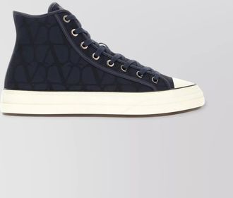 Valentino Garavani embroidered canvas high-top sneakers