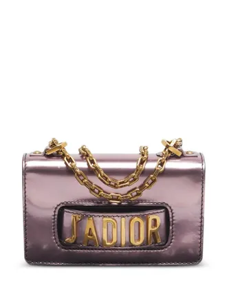 Dior Jadior chain shoulder bag - women - Patent Leather/Calf Suede - One Size - Pink