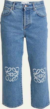 Loewe Cropped Jeans with Anagram Knee Detail