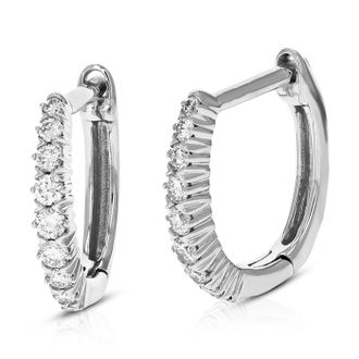 Vir Jewels 1/4 cttw Lab Grown Diamond Hoop Earrings in 14K Gold With Hidden Post For Women
