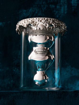 San Lorenzo 1997 Afra and Tobia Scarpa Pure Silver and Glass Vase (8in/20.5cm)