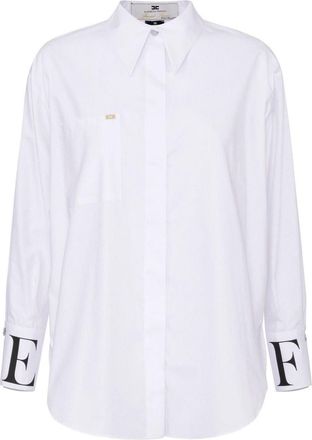 Elisabetta Franchi logo-print cotton shirt - women - Cotton - 48 - White