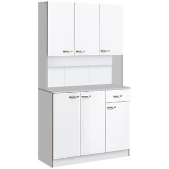 HOMCOM Freestanding Kitchen Cupboard - Storage Cabinet with Doors - Drawer | TJ Hughes