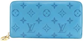 Louis Vuitton Pre-owned Zippy Wallet Monogram Embossed Lange Portemonnee - Heren - Vintage Accessoires - Blauw - ONE Size - Leer - Vintage