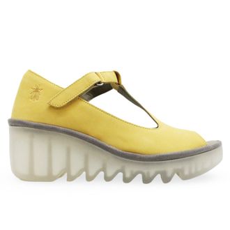 FLY London BEIL584FLY Cupido Leather Womens Heels Sandals - Bumblebee - Size:UK 5