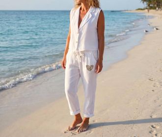 Made in Italy Amore Linen Pants In White