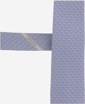 Ferragamo Mens Tie Light Blue Silk Ties & Bow