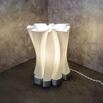 Jonathan Y Designs Flame 13.5 Modern Bohemian Plant-Based PLA 3D Printed Dimmable LED Table Lamp, White/Black