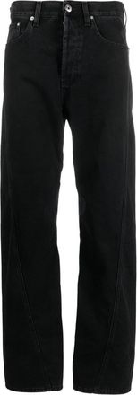 Lanvin Twisted straight-leg jeans - men - Cotton - 33 - Black