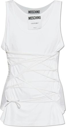 Moschino Top met trekkoorden - Dames - Tops zonder mouwen - Wit - M - Tops