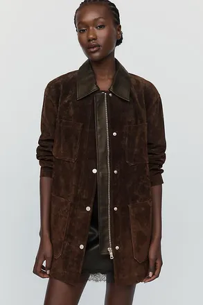 Avec Les Filles Leather Utility Jacket