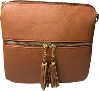 Generic Crossbody Bags for Women, Designer Faux Leather Small Shoulder Bag With Adjustable Strap, Multiple Compartments Messenger Bag (Tan)