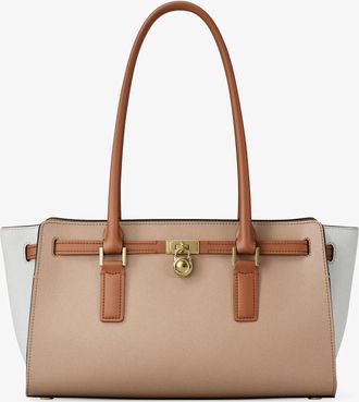 Michael Kors Hamilton Moderne Small Color-Blocked Leather Satchel