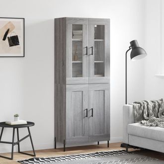 Berkfield Home Highboard Grey Sonoma 69.5x34x180 cm Engineered Wood