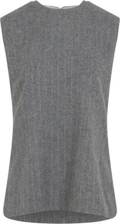 Carven Mouwloze Gestreepte Tweed Top - Dames - Tops zonder mouwen - Grijs - XS - Tweed - Tops