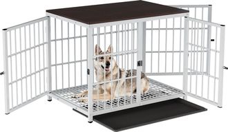 OEM Jaula Para Perros, Dise&ntilde;o Elegante, Acceso Con M&uacute;ltiples Puertas, Negra, Blanca, Mediana