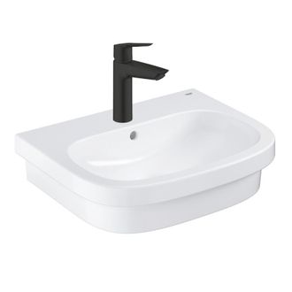GROHE Euro Lavabo Sobre Encimera Ceramic 60cm + Mezclador De Lavabo Grohe Start M Con Apertura En Fr&iacute;o Negro