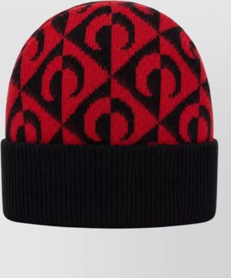 Marine Serre wool mohair knit beanie