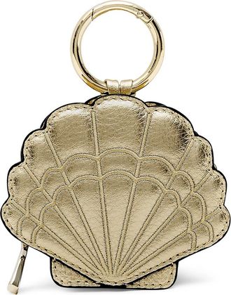 Aim&eacute;e Seashell Metallic Leather Bag Charm in Warm Champagne at Nordstrom