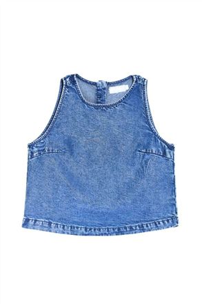 Tractr Womens Denim A-Line Top In Blue