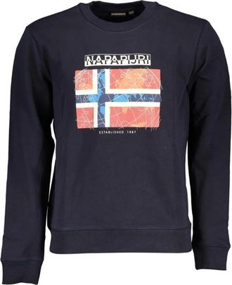 Napapijri Sweatshirts - Heren - Sweatshirts - Blauw - S - Katoen - Hoodies & sweatvesten