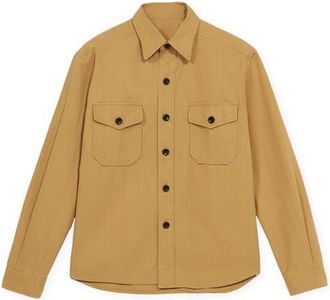 Fortela Kenny Cotton Overshirt in Camel at Nordstrom, Size Xx-Large