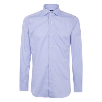 Barba Chevron Patroon Overhemd - Heren - Zakelijke Overhemden - Blauw - 4XL - Overhemden