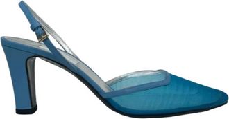 Suzanne Rae Womens Mesh 90S Slingback Sandal In Blue