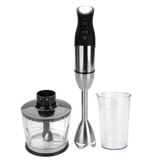 Lacor Batidora De Mano Con Picadora Y Vaso Lacor Batidora De Varilla 4 Cuchillas De Acero Inoxidable Ideal Para Cortar, Triturar