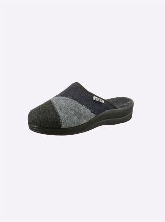 Casual Looks Pantoffel CASUAL LOOKS, Damen, Gr. 36, grau (grau, marine), Filz, Schuhe Pantoffel