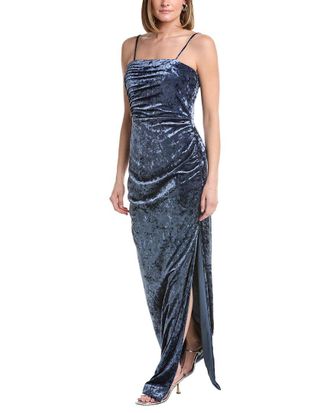 Rene Ruiz Strapless Velvet Burnout Column Gown