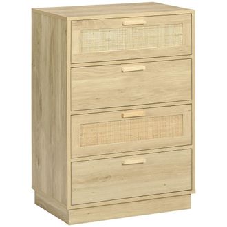 HOMCOM C&oacute;moda con cajones 60x38x88.5 cm madera natural