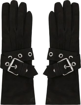 Vivienne Westwood buckle leather gloves - Zwart