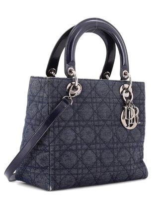 Dior Lady Dior Bag Denim Medium satchel - Blue
