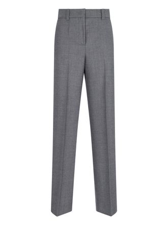 Incotex Wide-Leg Neera Trousers in Gray Virgin Wool